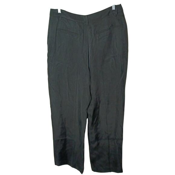 J. Crew Women 10 Black Flat Front Drapey Cupro Blend Trousers Dress Pants NWT - Picture 4 of 8